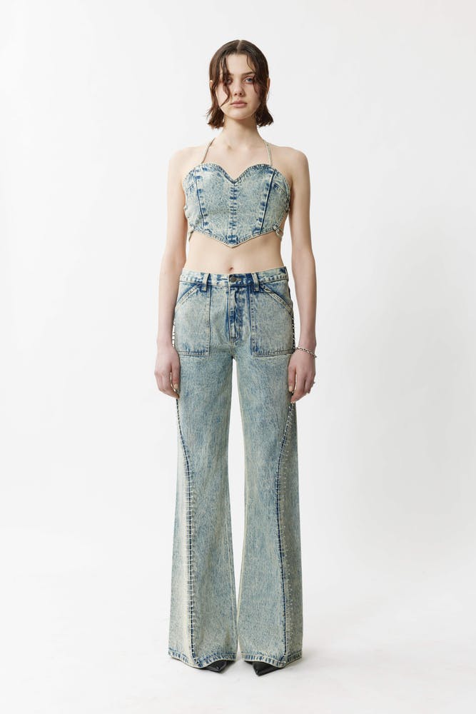 Pinned straight jeans