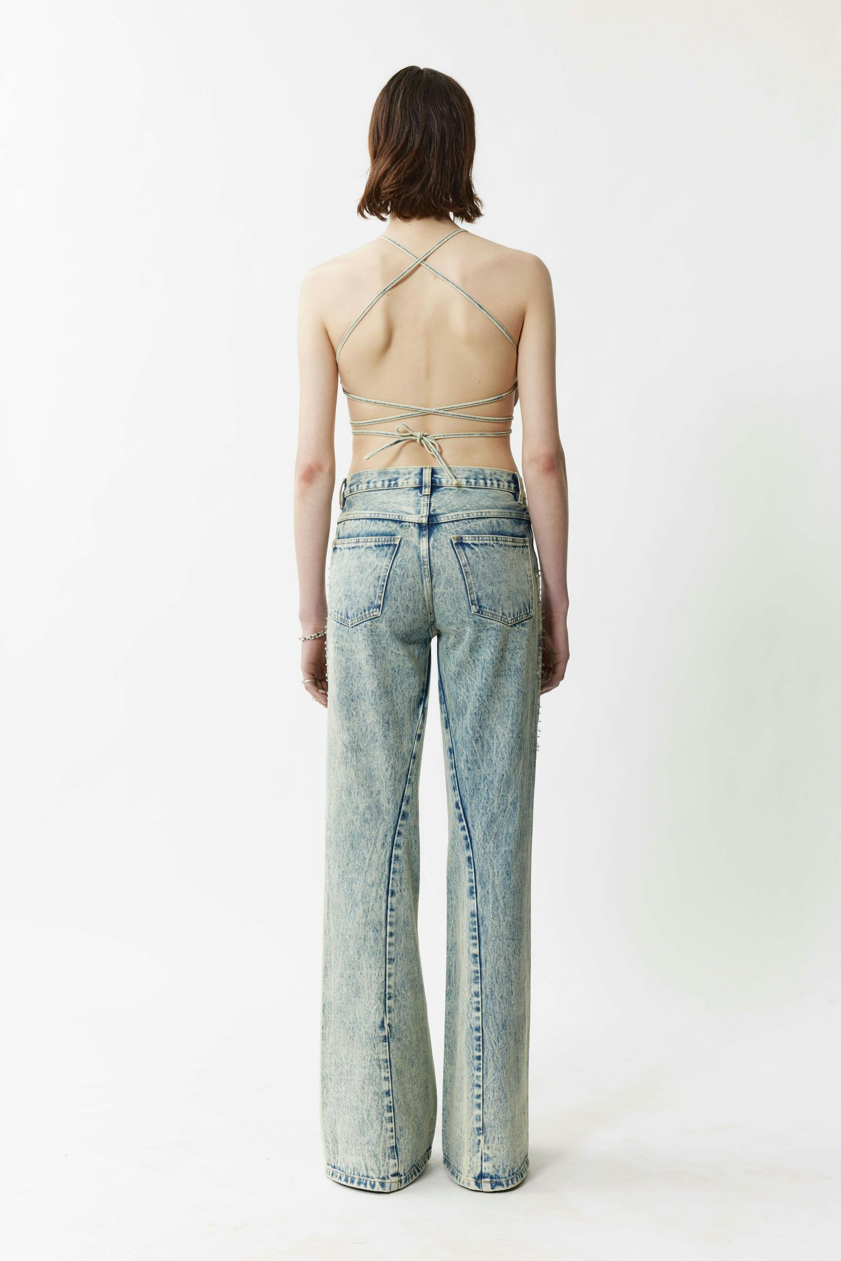 Pinned straight jeans